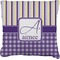 Purple Gingham & Stripe Burlap Pillow (Personalized)