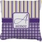 Purple Gingham & Stripe Faux-Linen Throw Pillow (Personalized)