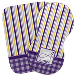 Purple Gingham & Stripe Burp Cloth (Personalized)