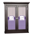 Purple Gingham & Stripe Cabinet Decal - Medium (Personalized)