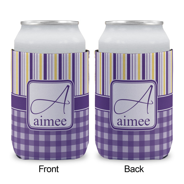 Purple Gingham & Stripe Can Sleeve - APPROVAL (single)