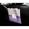Purple Gingham & Stripe Car Bag - In Use