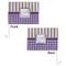 Purple Gingham & Stripe Car Flag - 11" x 8" - Front & Back View