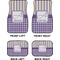 Purple Gingham & Stripe Car Floor Mats Set (2F + 2B)