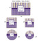 Purple Gingham & Stripe Car Magnets - SIZE CHART