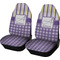 Purple Gingham & Stripe Car Seat Covers