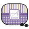 Purple Gingham & Stripe Car Side Window Sun Shade (Personalized)