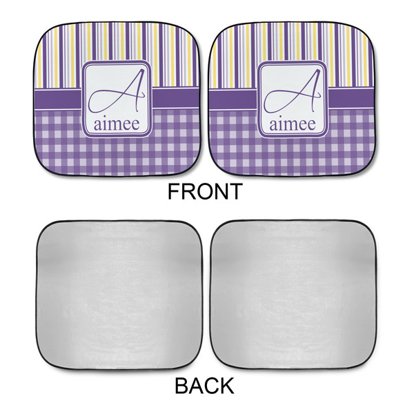 Purple Gingham & Stripe Car Sun Shades - APPROVAL