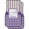 Purple Gingham & Stripe Car Floor Mats (Personalized)