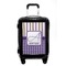 Purple Gingham & Stripe Carry On Hard Shell Suitcase - Front