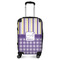 Purple Gingham & Stripe Carry-On Travel Bag - With Handle