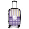 Purple Gingham & Stripe Suitcase (Personalized)