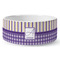 Purple Gingham & Stripe Ceramic Dog Bowl - Medium - Front