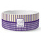 Purple Gingham & Stripe Ceramic Dog Bowl (Large)