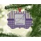 Purple Gingham & Stripe Christmas Ornament (On Tree)