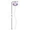 Purple Gingham & Stripe Clear Plastic 7" Stir Stick - Oval - Dimensions