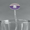 Purple Gingham & Stripe Clear Plastic 7" Stir Stick - Oval - Main