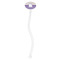 Purple Gingham & Stripe Clear Plastic 7" Stir Stick - Oval - Single Stick