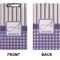 Purple Gingham & Stripe Clipboard (Legal) (Front + Back)