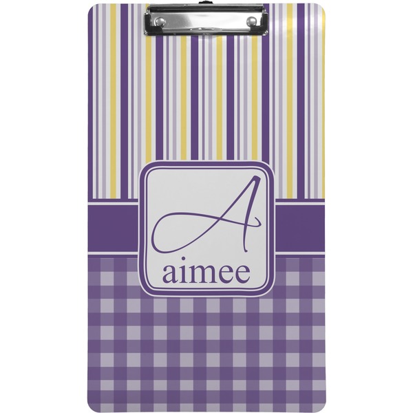 Purple Gingham & Stripe Clipboard (Legal)