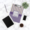 Purple Gingham & Stripe Clipboard - Lifestyle Photo