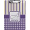 Purple Gingham & Stripe Clipboard (Personalized)