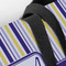 Purple Gingham & Stripe Closeup of Tote w/Black Handles