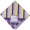 Purple Gingham & Stripe Cloth Napkins - Personalized Dinner (Folded Four Corners)