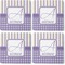 Purple Gingham & Stripe Coaster Rubber Back - Apvl
