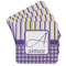 Purple Gingham & Stripe Coaster Set - MAIN IMAGE