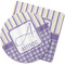 Purple Gingham & Stripe Rubber Backed Coaster (Personalized)