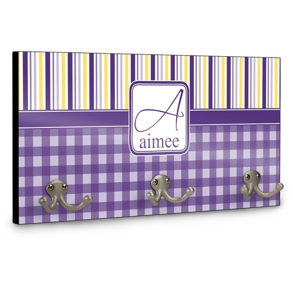 Purple Gingham & Stripe Coat Hanger Main