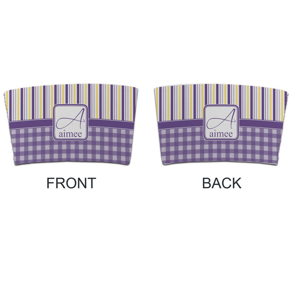 Purple Gingham & Stripe Coffee Cup Sleeve - APPROVAL