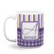 Purple Gingham & Stripe Coffee Mug - 11 oz - White