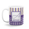 Purple Gingham & Stripe Coffee Mug (Personalized)