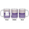 Purple Gingham & Stripe Coffee Mug - 15 oz - White APPROVAL