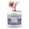 Purple Gingham & Stripe Coin Bank (Personalized)