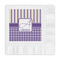 Purple Gingham & Stripe Embossed Decorative Napkins (Personalized)