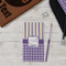 Purple Gingham & Stripe Colored Pencils - In Context