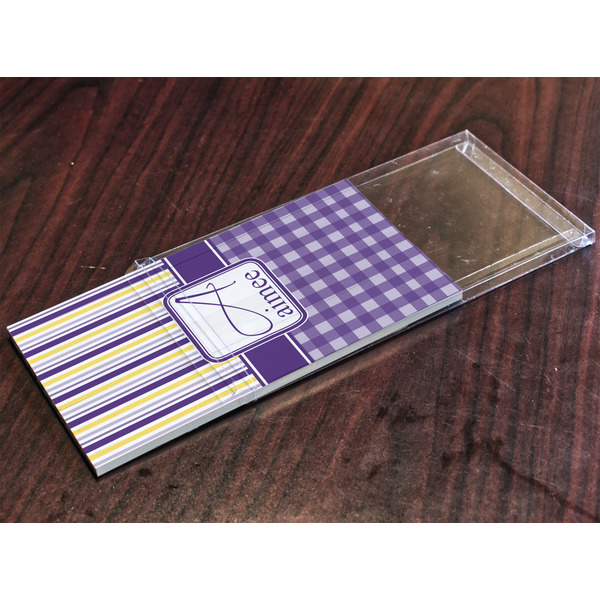 Purple Gingham & Stripe Colored Pencils - In Package