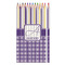 Purple Gingham & Stripe Colored Pencils - Sharpened
