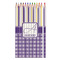 Purple Gingham & Stripe Colored Pencils (Personalized)