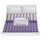 Purple Gingham & Stripe Comforter - King (Personalized)