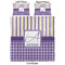 Purple Gingham & Stripe Comforter Set - Queen - Approval