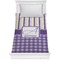 Purple Gingham & Stripe Comforter - Twin (Personalized)