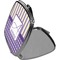 Purple Gingham & Stripe Compact Mirror (Side View)
