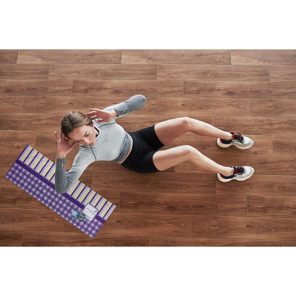 Purple Gingham & Stripe Cooling Towel- Lifestyle