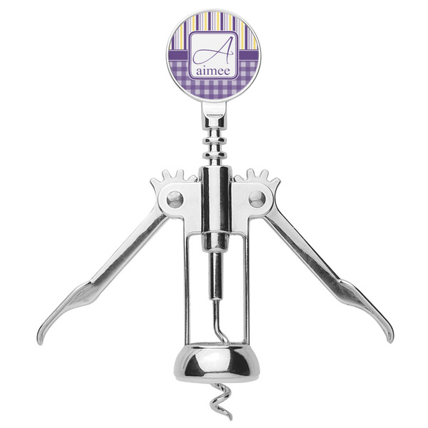 Purple Gingham & Stripe Corkscrew - Alt