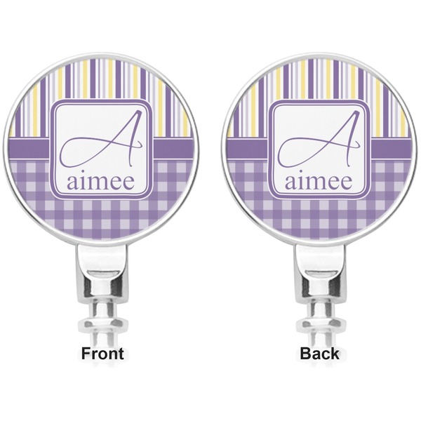 Purple Gingham & Stripe Corkscrew - Apvl