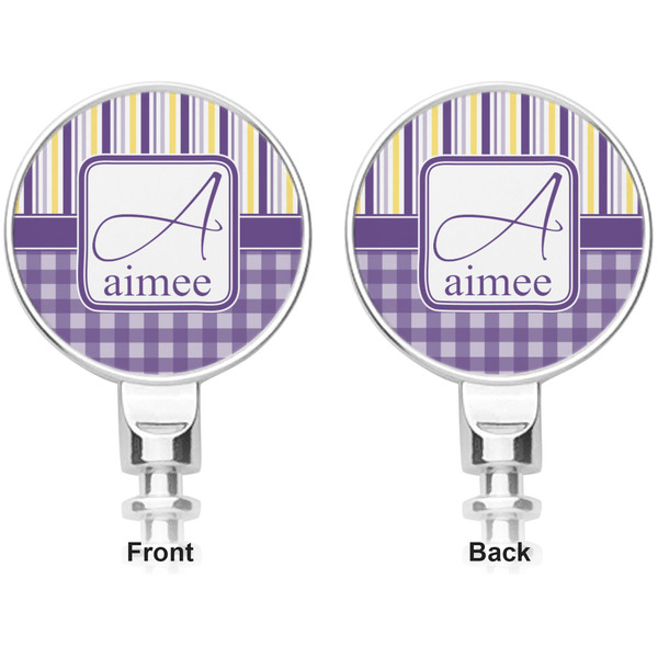 Purple Gingham & Stripe Corkscrew - Apvl